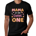 Mama Of The Sweet One Gingerbread 1st Birthday Girl Xmas  Fade-proof Color T-Shirt