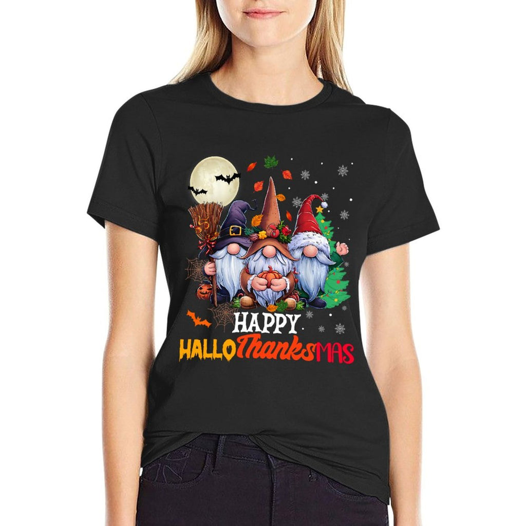 Happy Hallothanksmas Gnomes Lover Halloween Merry  Affordable Price T-Shirt