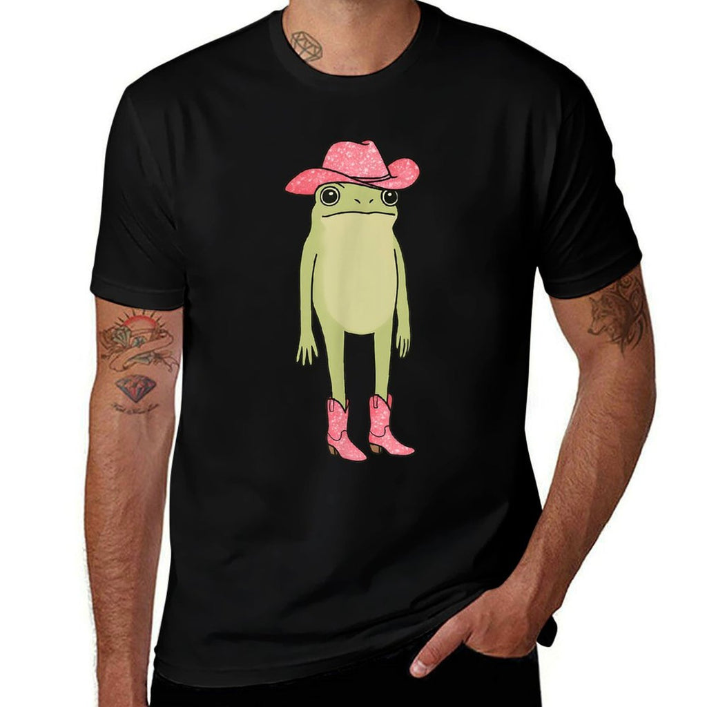 Western Country Cowgirl Rodeo  Funny Cowboy Frog Cartoon  Relaxed-fit T-Shirt
