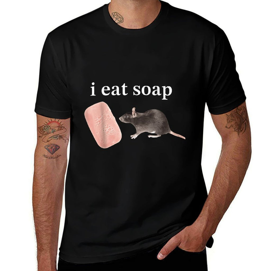 Vintage FUNNY Meme I Eat Soap Rat  Easy-care T-Shirt