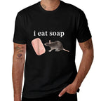 Vintage FUNNY Meme I Eat Soap Rat  Easy-care T-Shirt