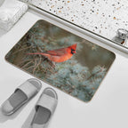 Male Northern Cardinal  Anti-Trip Bath Mat