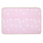 White Hearts on Pink  Stain-Proof Bath Mat
