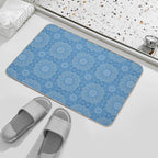 Boho Blue Elegant Mandala Pattern  Easy Maintenance Bath Mat