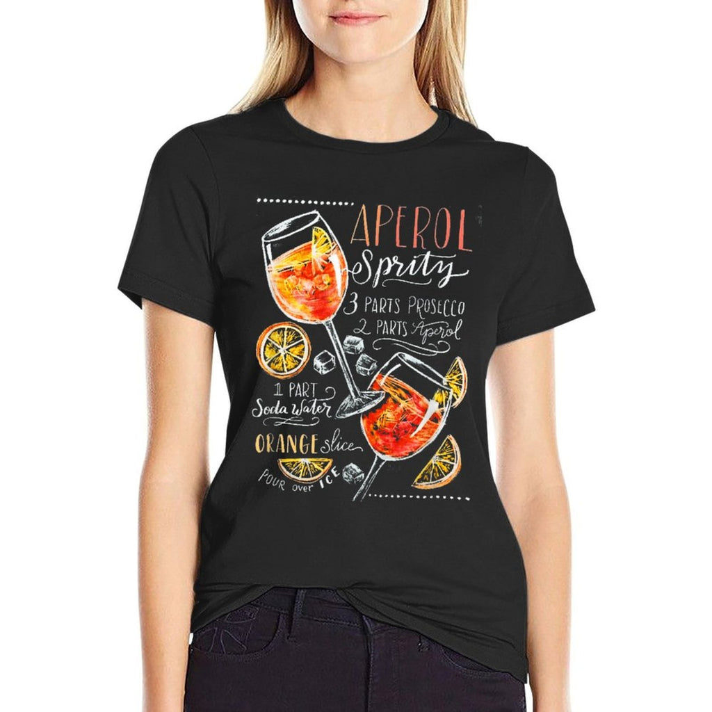 Aperol Spritz Recipe Cocktail Tshirt Perfect Drinking Gift  Slim-fit Cut T-Shirt