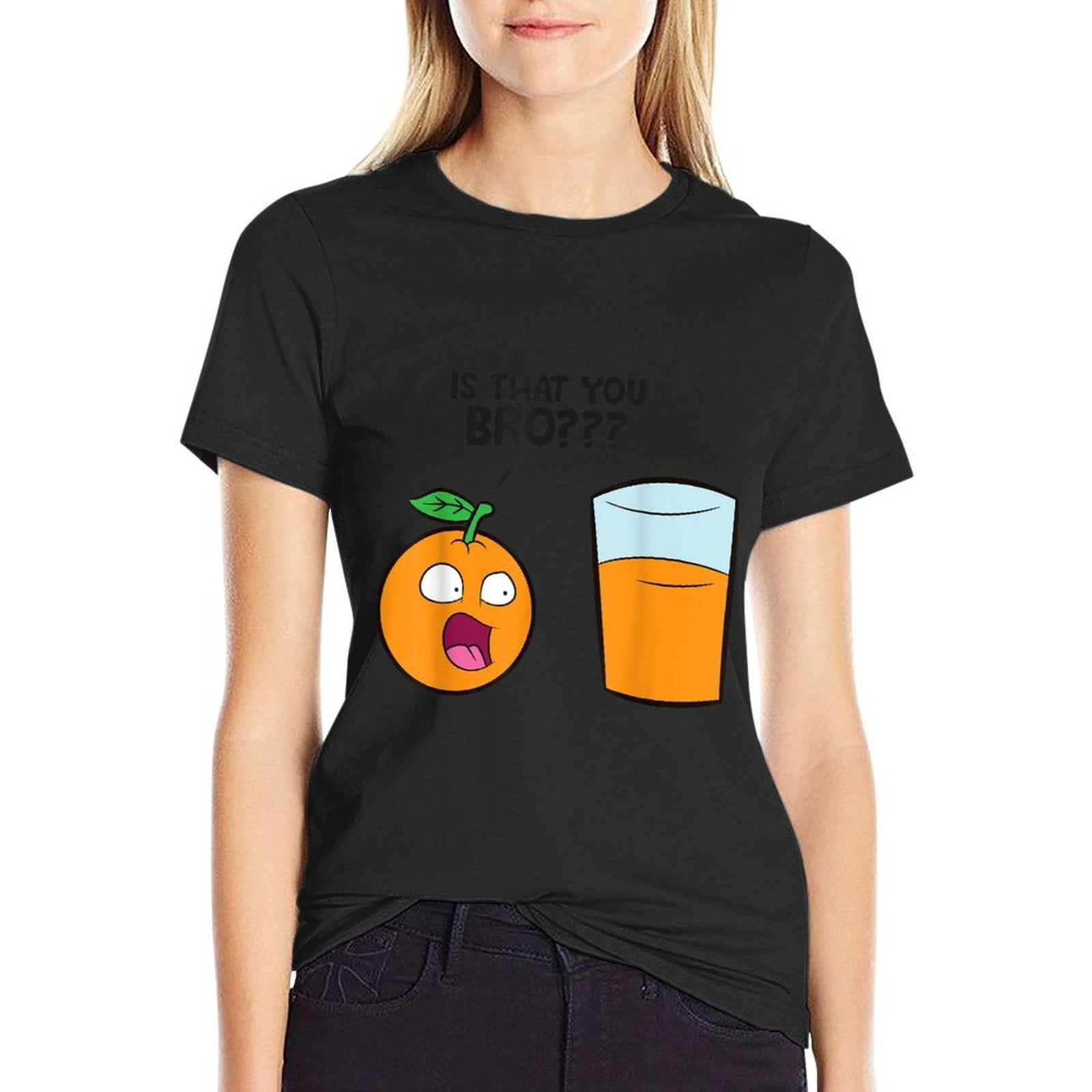 Is That You Bro Kawaii Fruit Funny Orange Juice  Summer-ready Fabric T-Shirt
