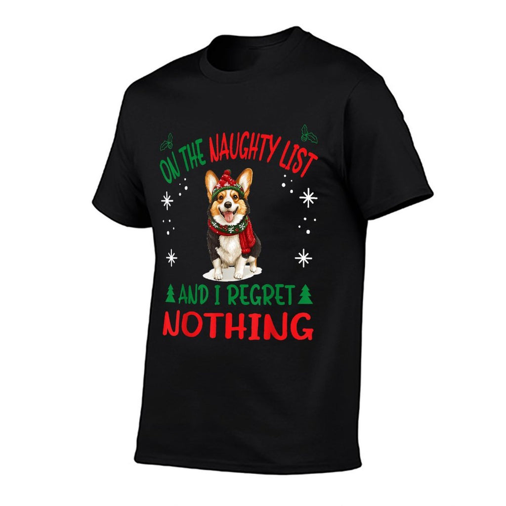 Cute Cardigan Welsh Corgi Dog Christmas On The Naughty List for Men Women  Oversized Silhouette T-Shirt