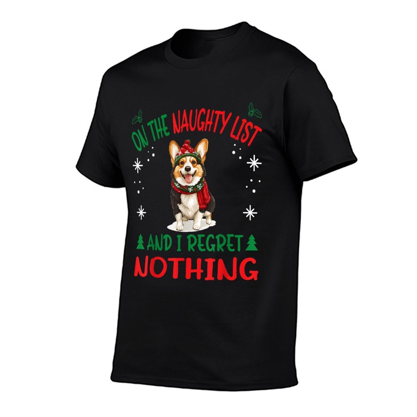Cute Cardigan Welsh Corgi Dog Christmas On The Naughty List for Men Women  Oversized Silhouette T-Shirt