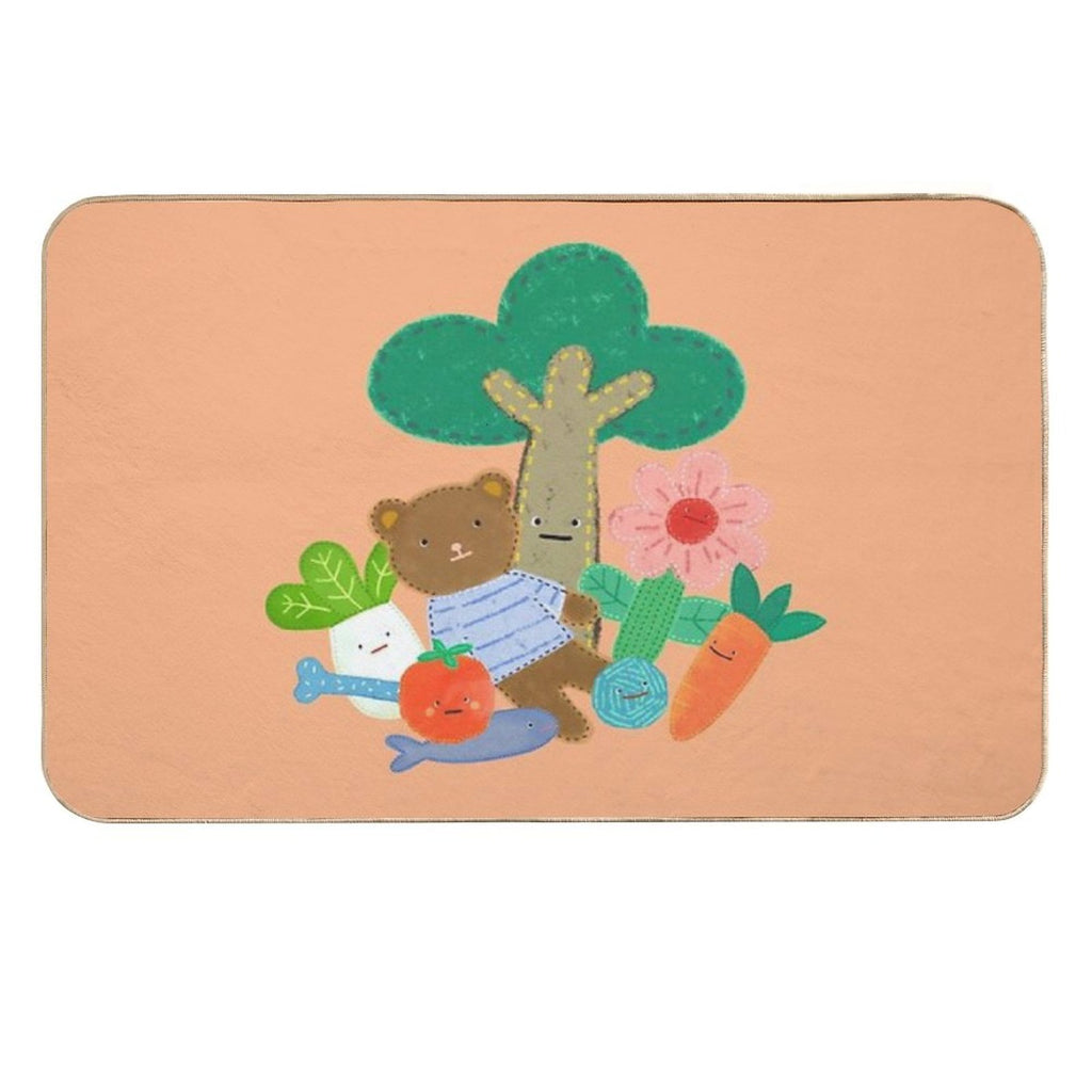 Critter & Carrot Crew Fun Under The Tree!  Fade-Resistant Bath Mat