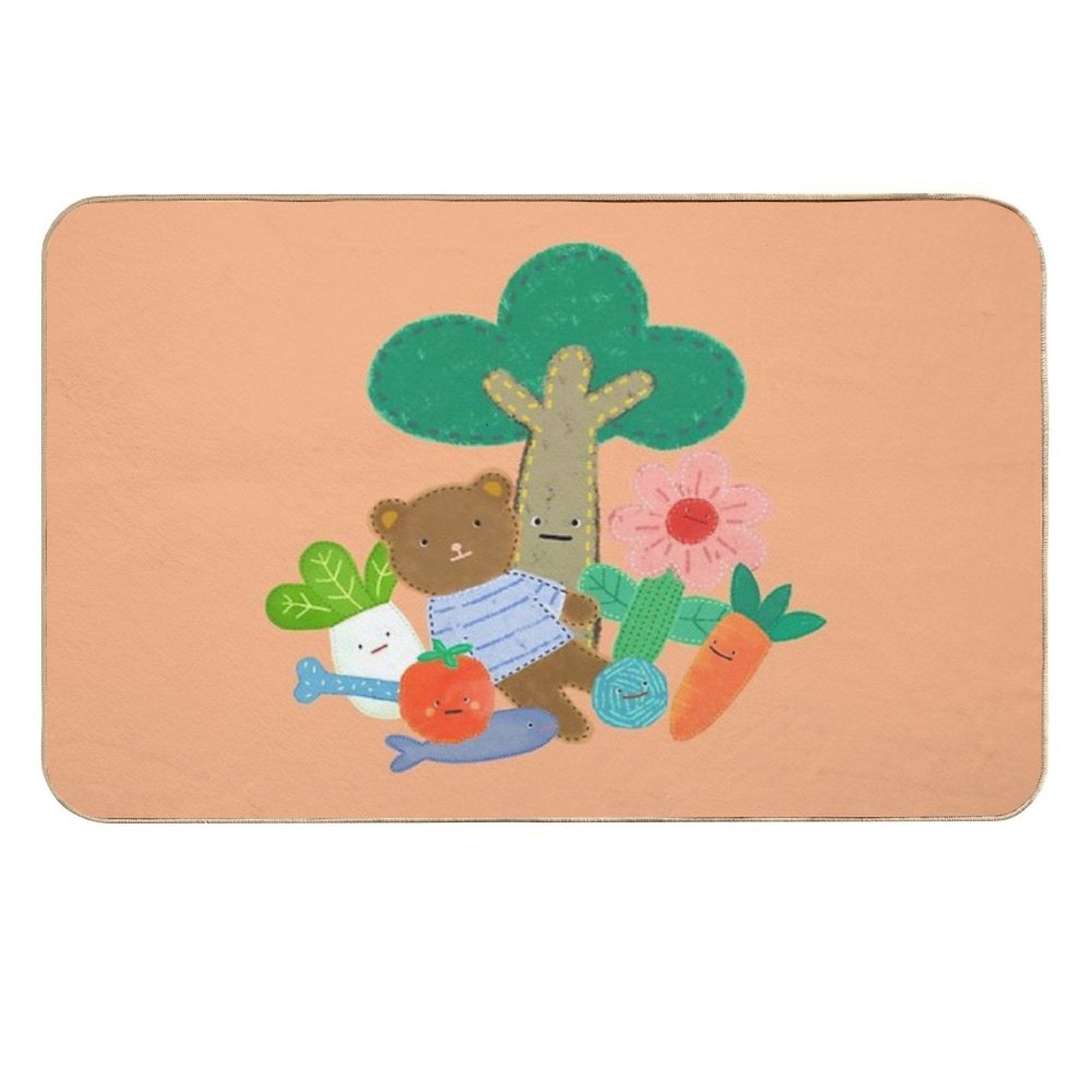 Critter & Carrot Crew Fun Under The Tree!  Fade-Resistant Bath Mat