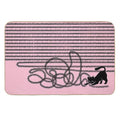 Unravel (Black Cat on Pink)  Eco-Friendly Bath Mat