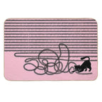Unravel (Black Cat on Pink)  Eco-Friendly Bath Mat