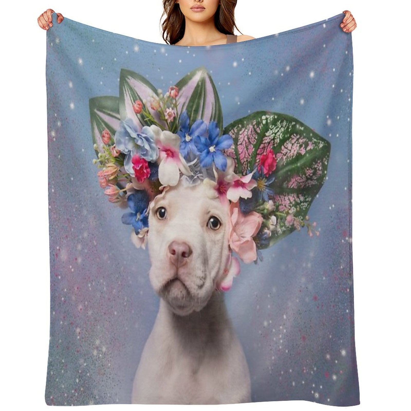 Pit Bull Flower Power, Apollo Durable Throw Blanket