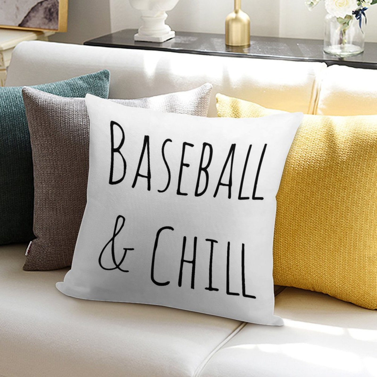 Baseball And Chill Soft Gift Ready Throw Pillow