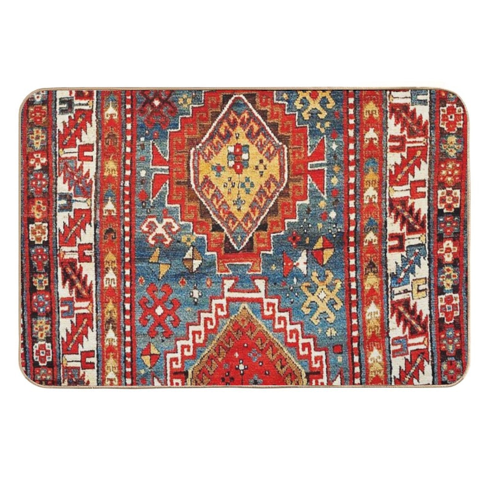 Kazak Southwest Caucasus Rug Print  Anti-Trip Bath Mat