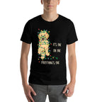 Its Fine Im Fine Everything Is Fine Christmas Lights  Ribbed Collar T-Shirt