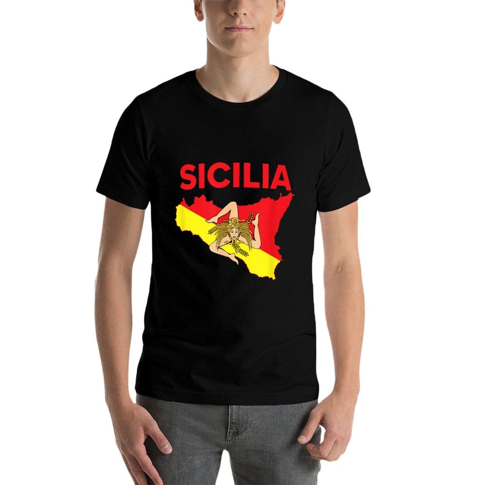Sicilian Pride - Map of Sicily Trinacria Clothing  Moisture-wicking T-Shirt
