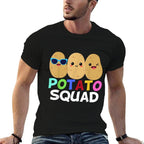 Funny Potato Squad Vegetable Chip Eater French Fries Graphic  Lightweight T-Shirt