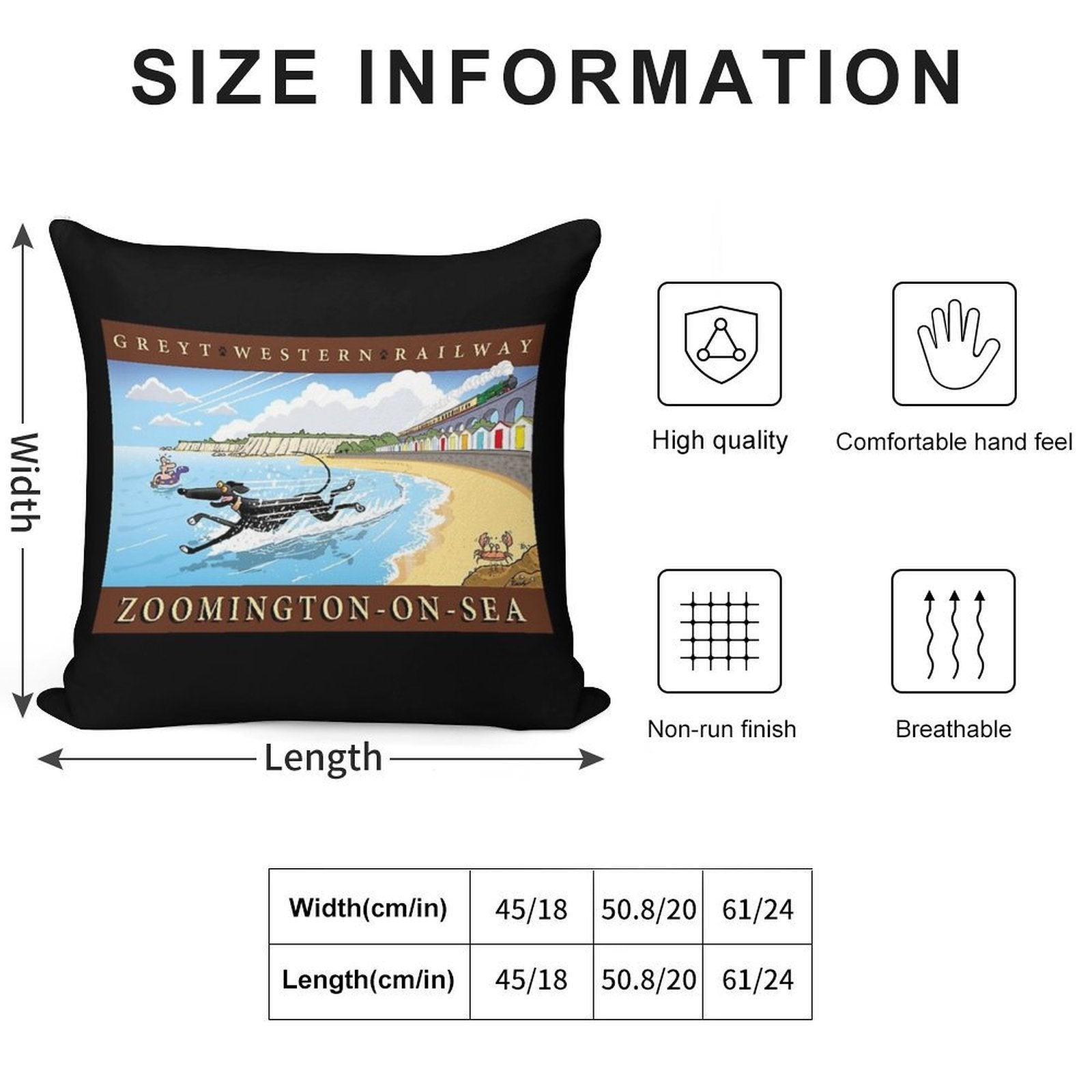 Greyt Western Zoomington-on-sea Soft Gift Ready Throw Pillow