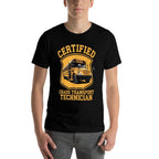 Certified Chaos Transport Technician Funny School Bus Driver  Rolled Sleeves T-Shirt