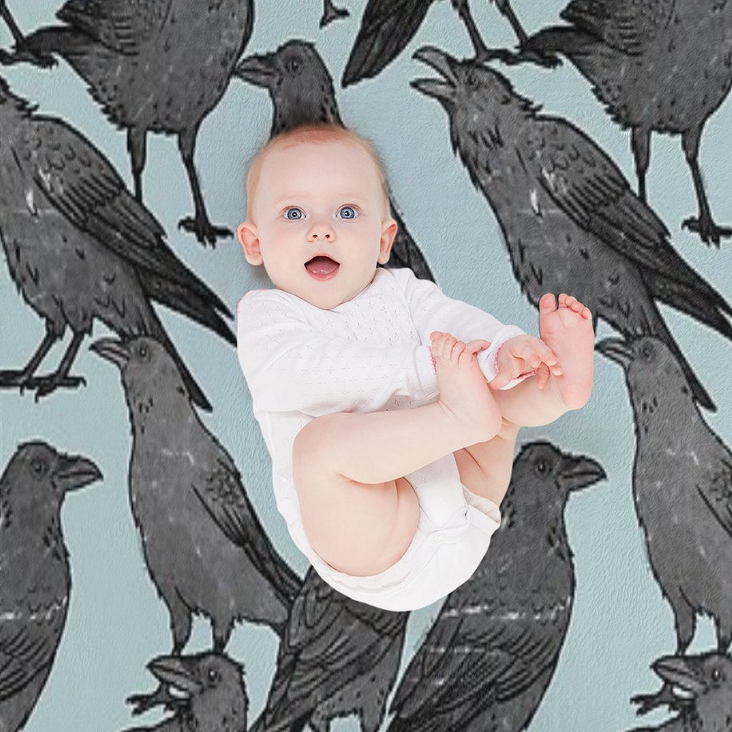 Cute Crow Pattern All-season Throw Blanket