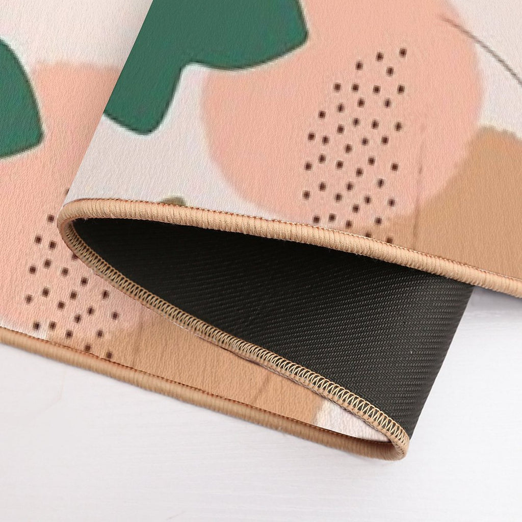 Organic Boho Leaf Aesthetic Design  Absorbent Bath Mat