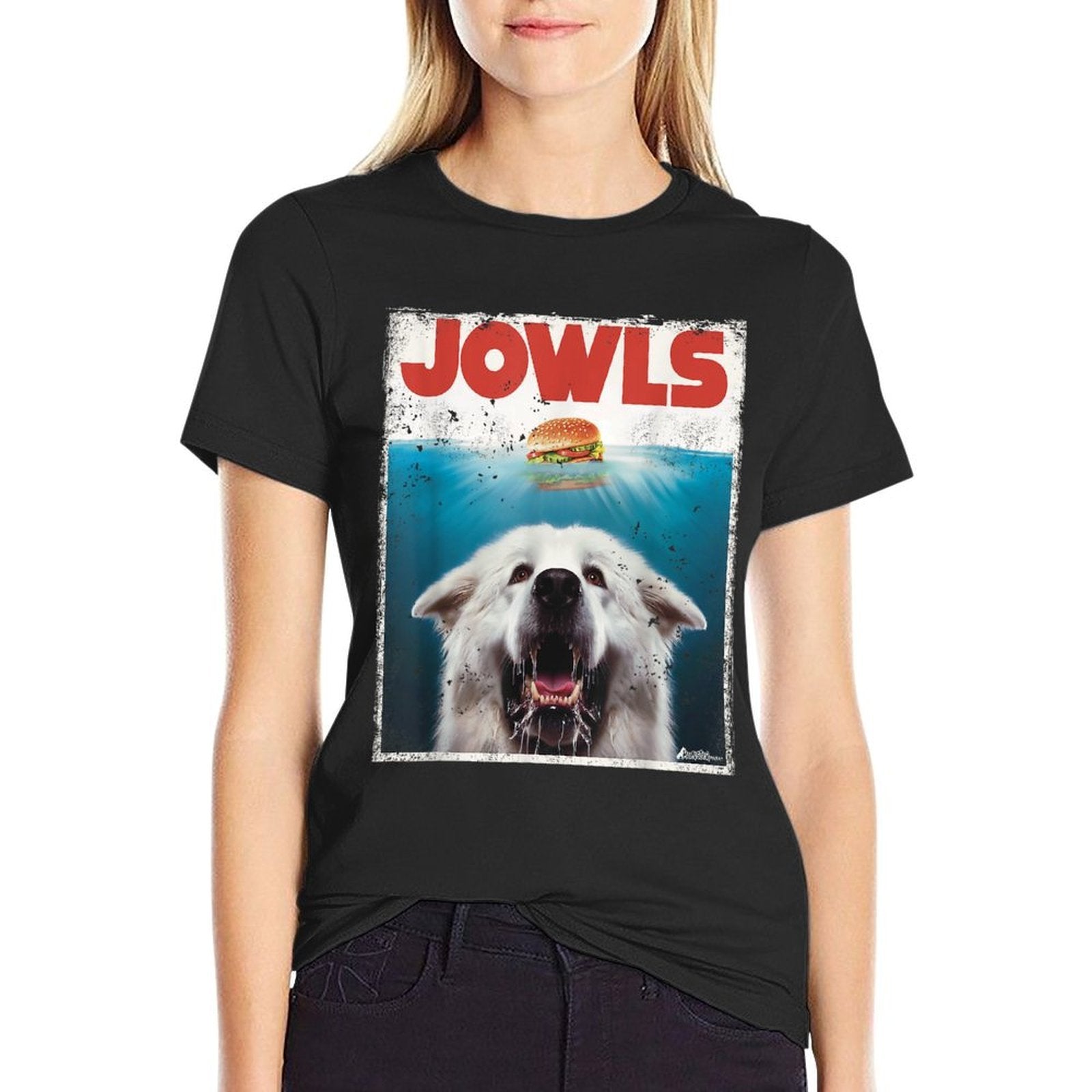 Funny Great Pyrenees Jowls Burger, Gentle Giant Cute Dog Mom  Summer-ready Fabric T-Shirt