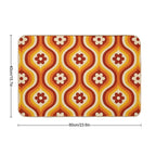 70s Groovy Daisy Ovals Pattern  Fade-Resistant Bath Mat