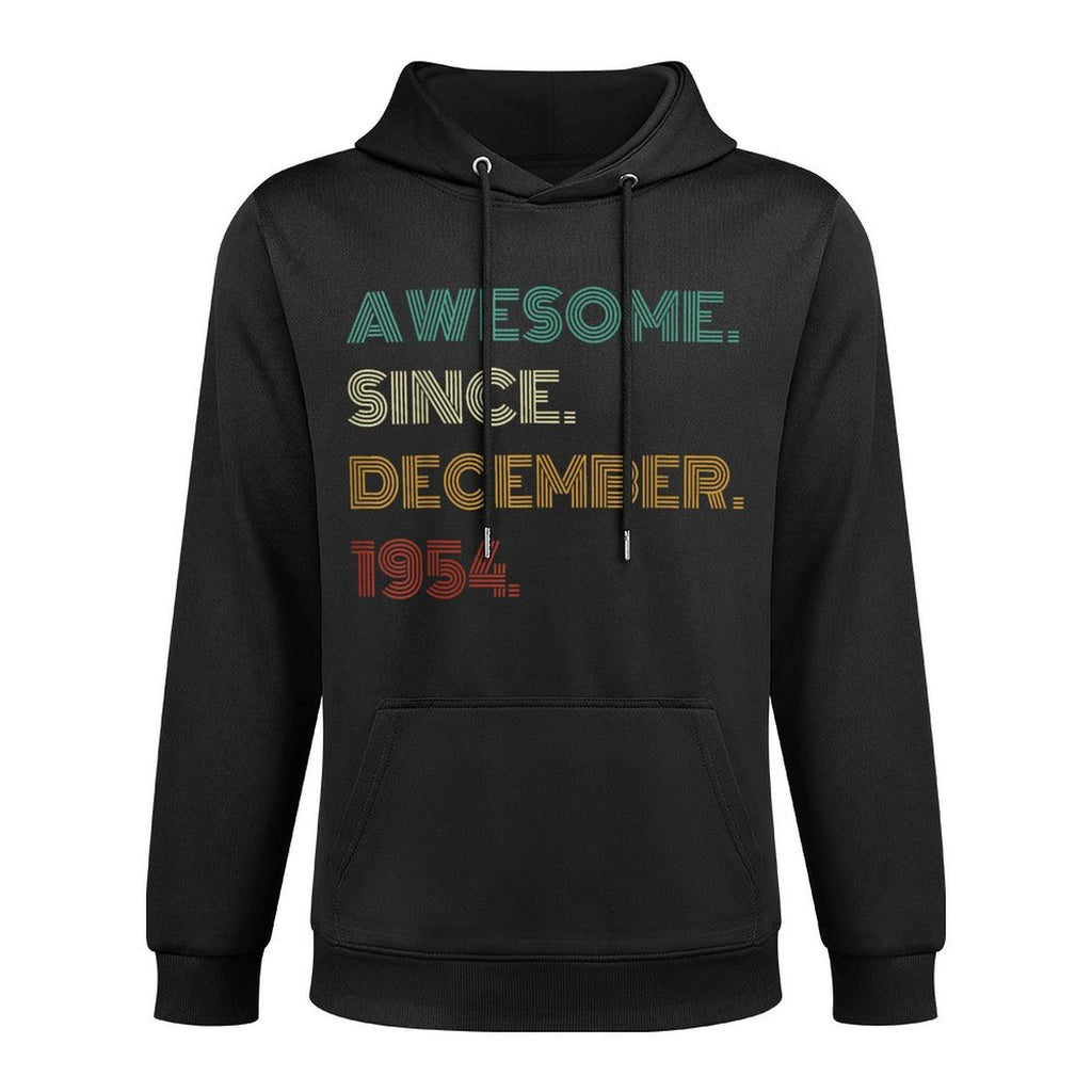 70 Years Old Awesome Since December 1954 70th Birthday Medium-Weight Fabric Hoodie