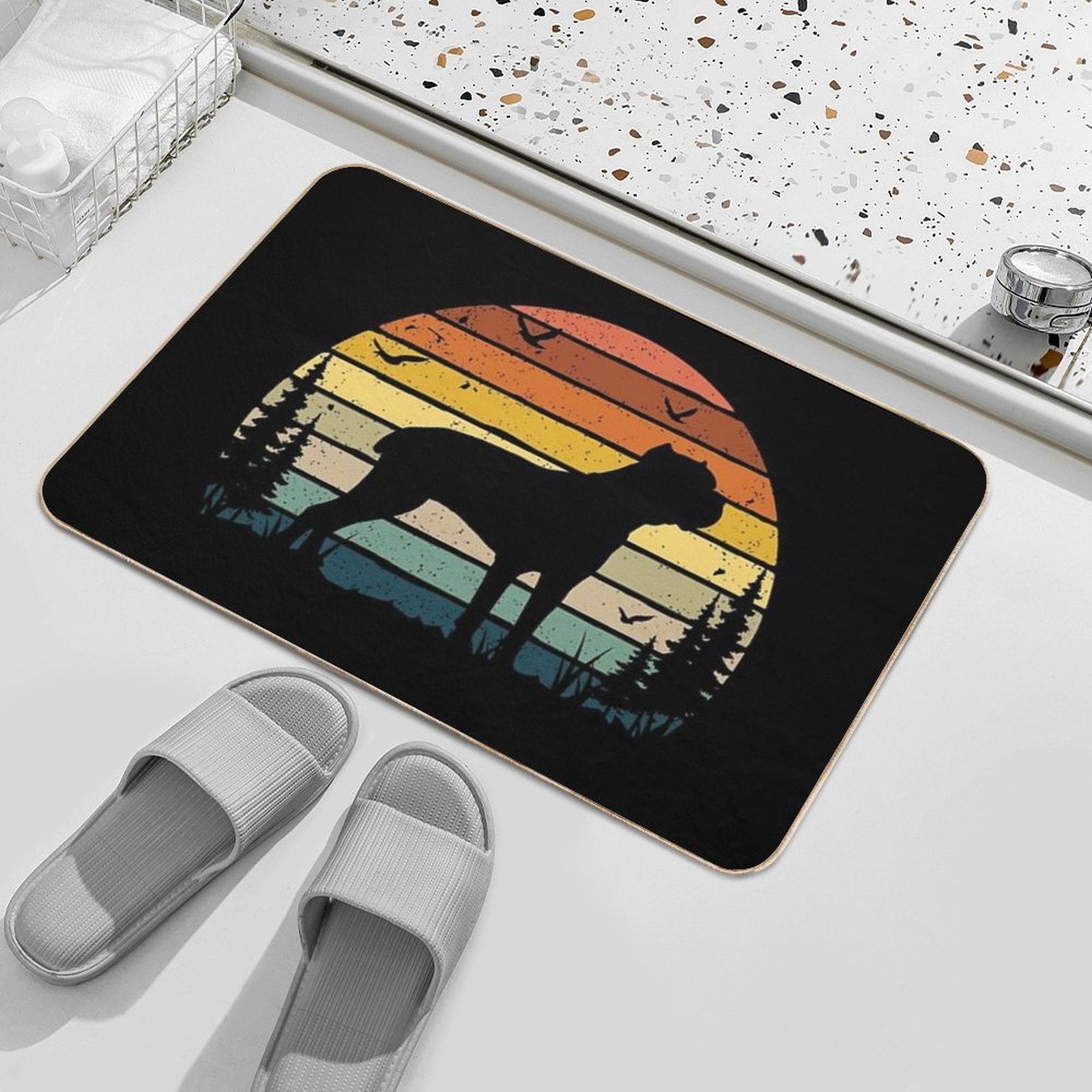 Cane Corso Dog Retro Vintage  Dirt-Trapping Bath Mat