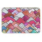 Mountains Dreams - Vivid Reds  Dirt-Trapping Bath Mat