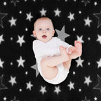 Black White Stars Wrinkle-free Throw Blanket