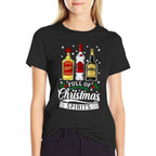 Drinking Alcohol Christmas Party Gift Full of Christmas Spirits Vodka Tequila Whiskey Xmas Party  Affordable Price T-Shirt