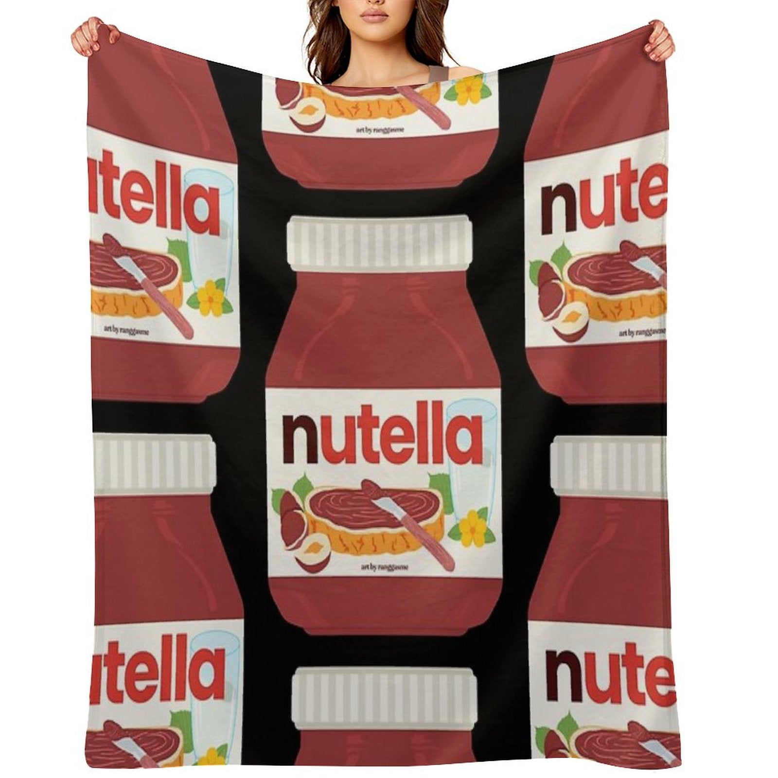 Nutella - Jar Chocolate Hezelnut Cocoa Spread Versatility Throw Blanket