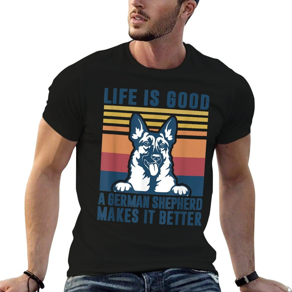 German Shepherd Gift Men Women Dog Dad Mom German Shepherd  Cotton T-Shirt