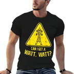 Can I Get A Watt Funny Electric Tower Pun Electrician Gift  Cotton T-Shirt