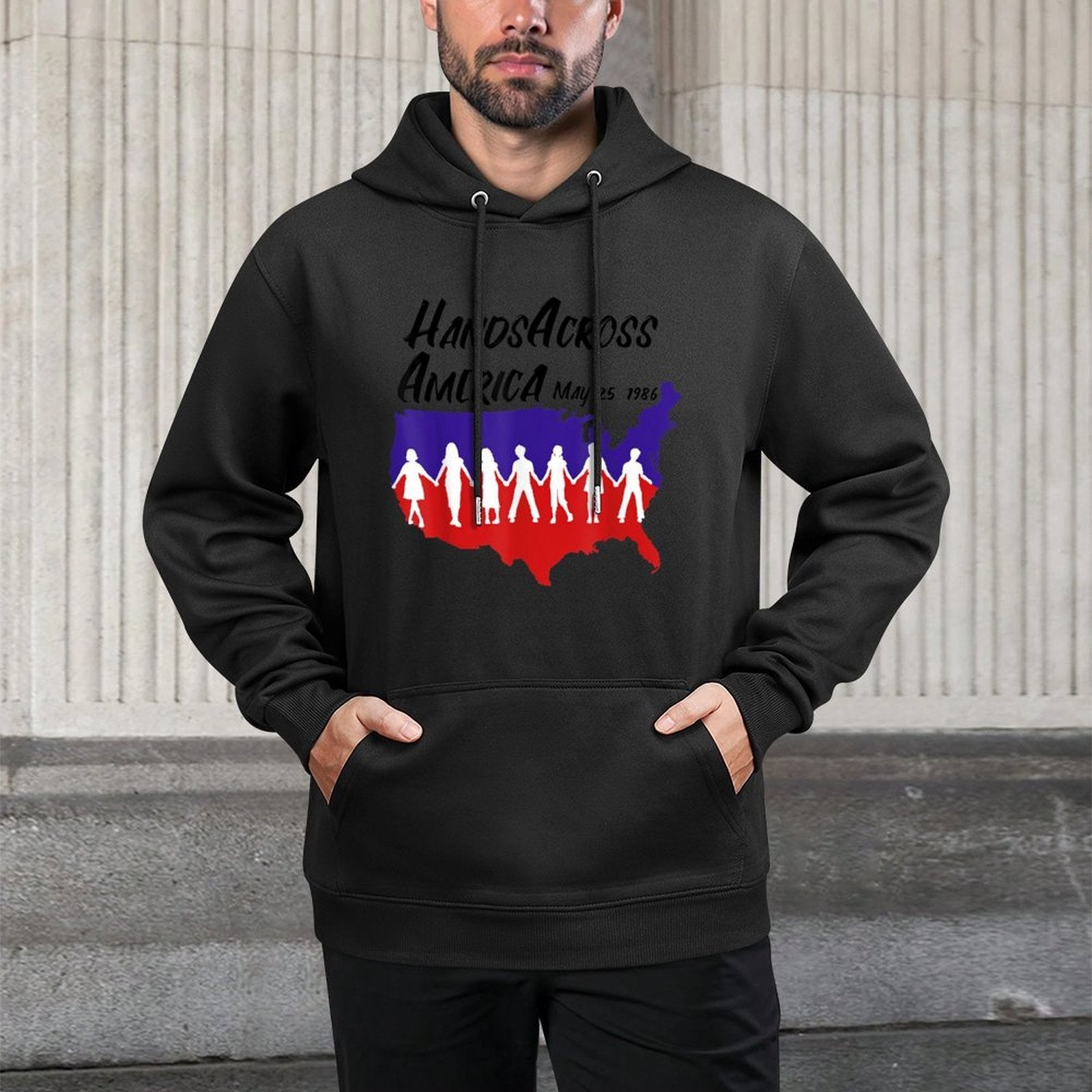 Hands Across America T May 25, 1986 Men Women  Kids Breathable Fabric Hoodie