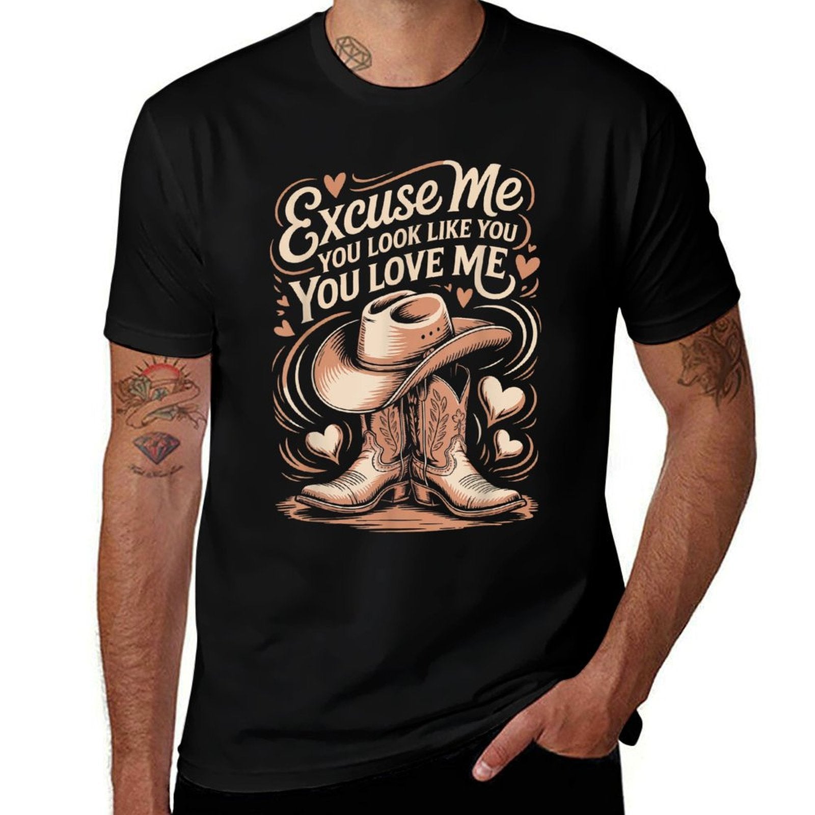 Funny Excuse Me You Look Like You Love Me Funny Boots Memes  Eco-friendly Material T-Shirt