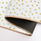 I Like Gold  Handpainted White + Gold Dots (Print Only)  Easy To Clean Bath Mat