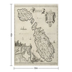 Vintage Malta Map Lightweight Throw Blanket