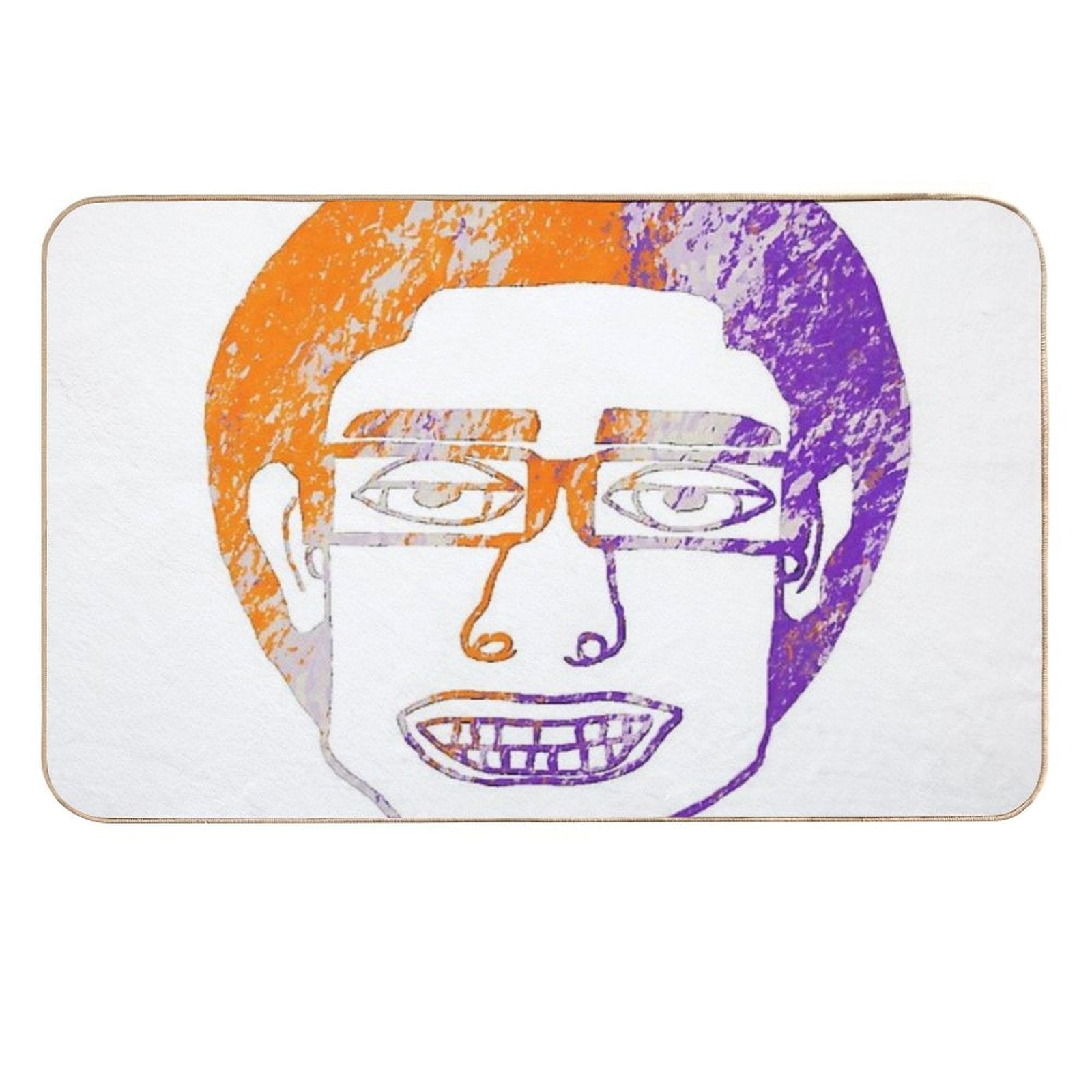 JumboInversePurpleOrangeWan  Anti-Trip Bath Mat