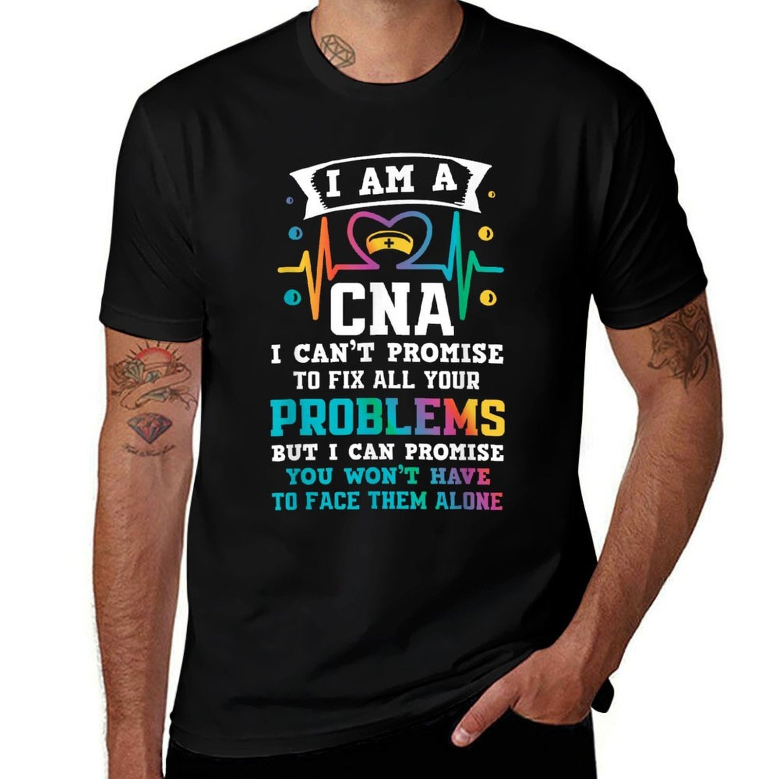 Funny CNA Nurse  Heathered Texture T-Shirt