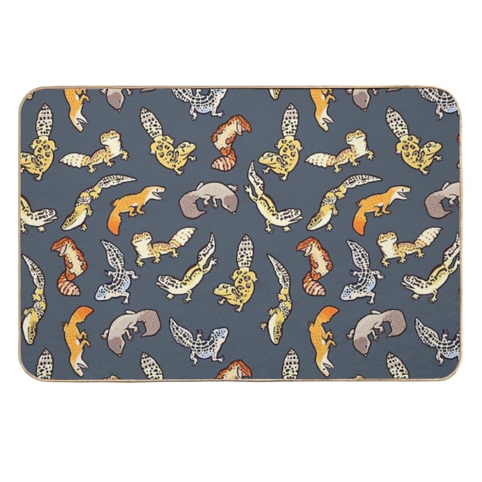 Chub Geckos in Dark Grey  Absorbent Bath Mat
