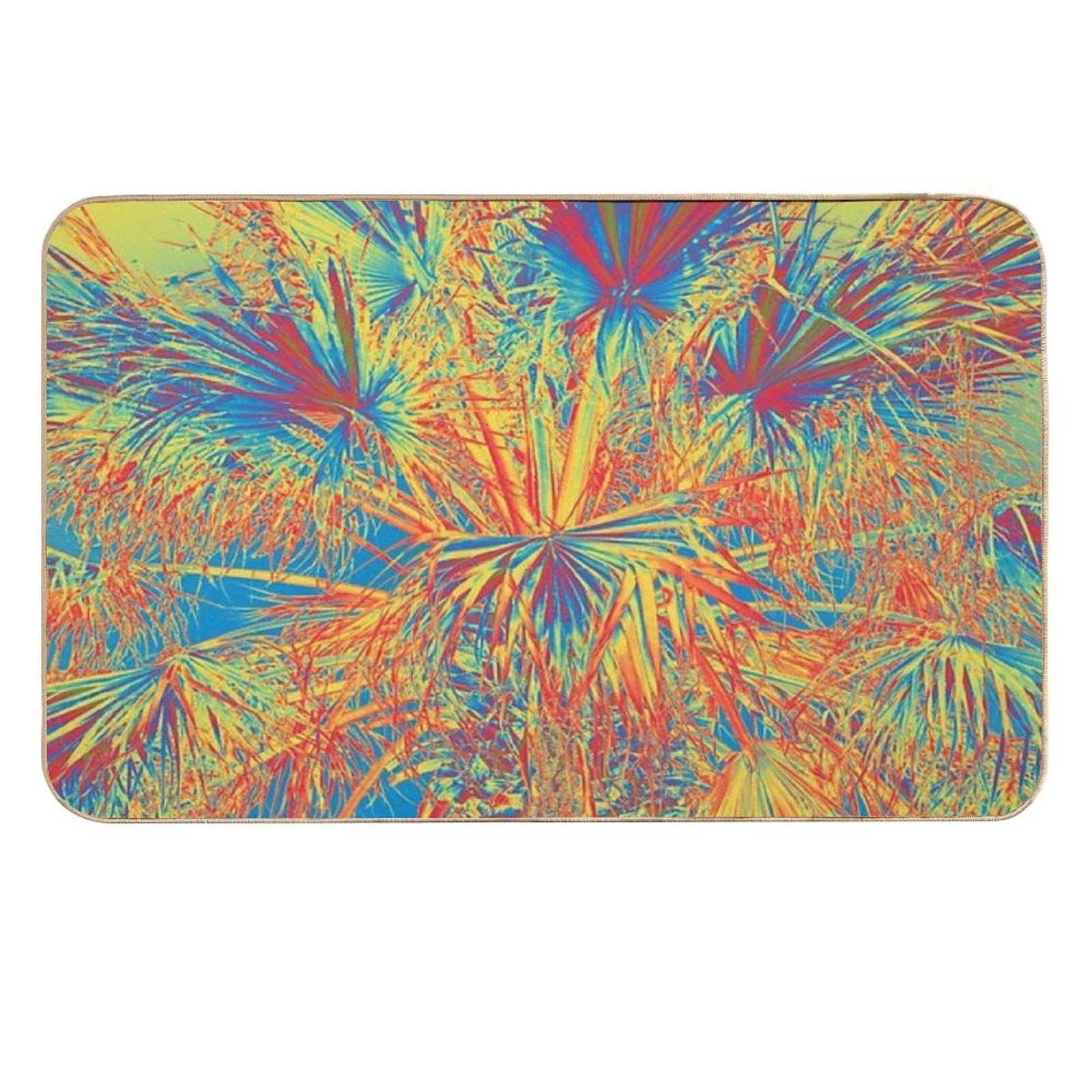 Palm Leaves Abstract  Stain-Proof Bath Mat
