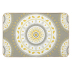 Gray Yellow White Mandalas  Rapid-Drying Bath Mat