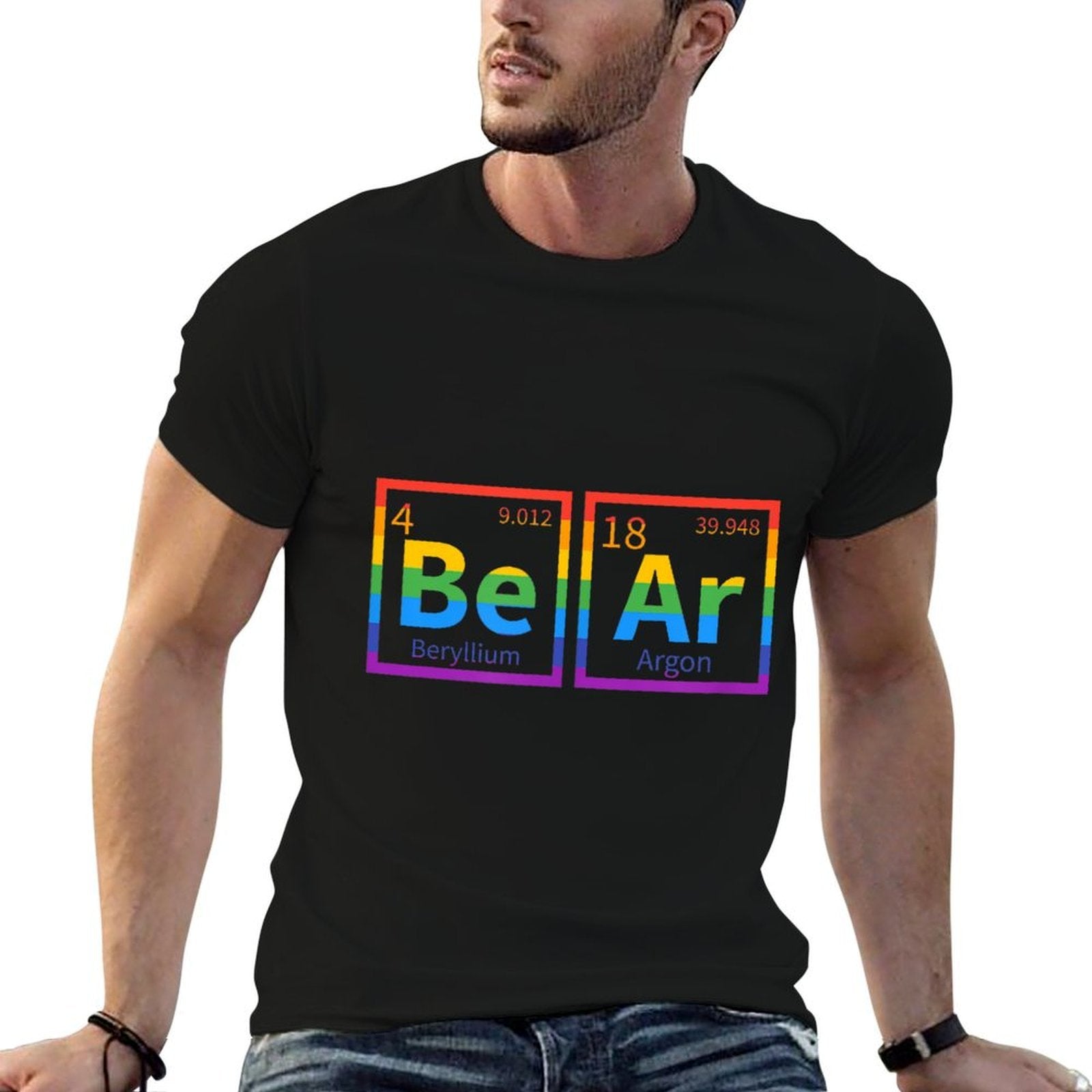 Bear Periodic Table Gay Bear LGBT Pride Rainbow For Gay Bear  Slim-fit Cut T-Shirt