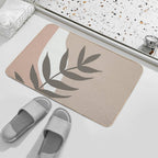 Modern Art Leaves Collection Pink & Taupes  Toxin-Free Bath Mat