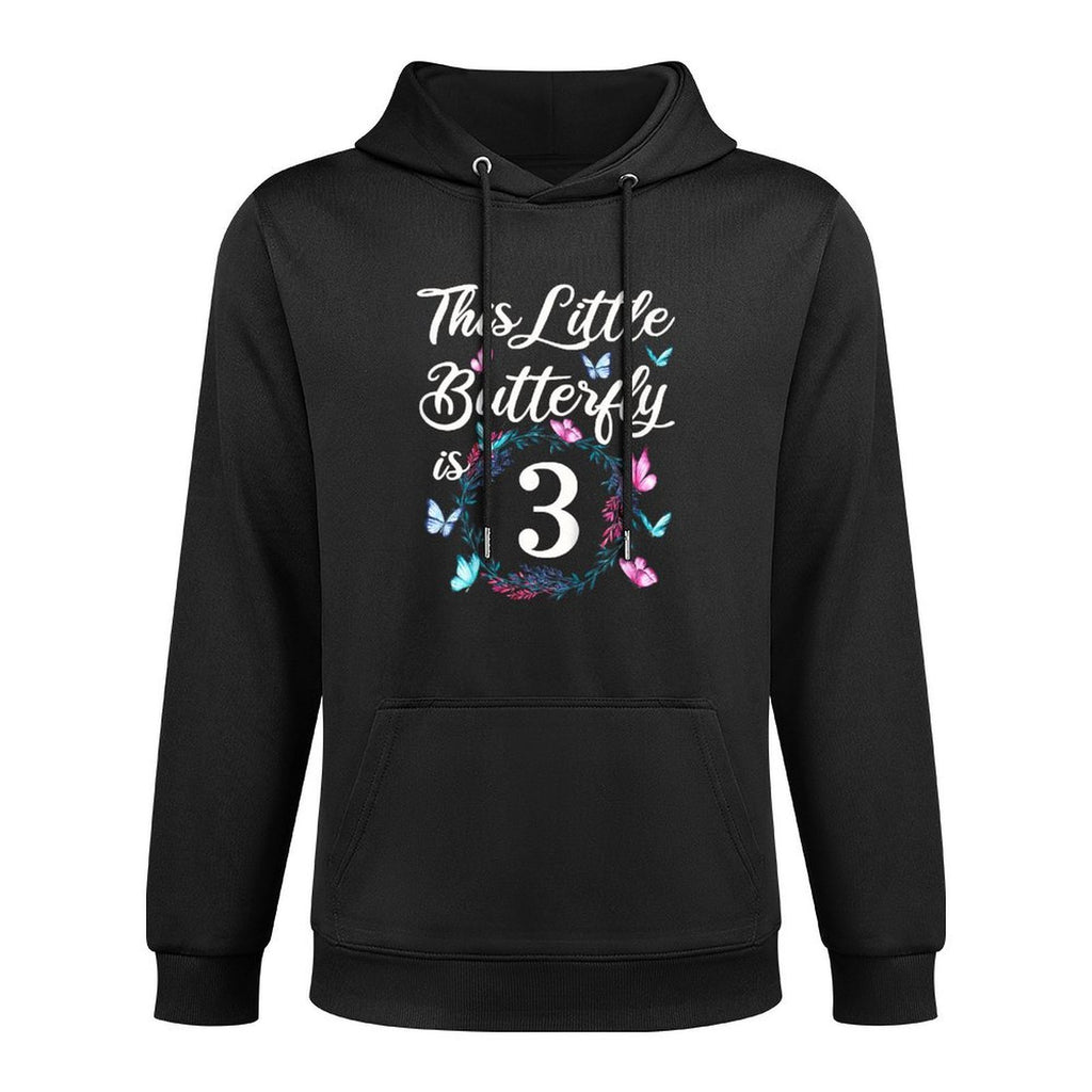 Kids 3rd Birthday This Little Butterfly Is 3 Years Old Customizable Surface Hoodie