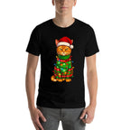 Orange Tabby Cat Christmas Lights Funny Santa Holiday Cats  Breathable T-Shirt
