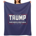 Trump Make America Great Again Logo Blue Shrink-resistant Throw Blanket